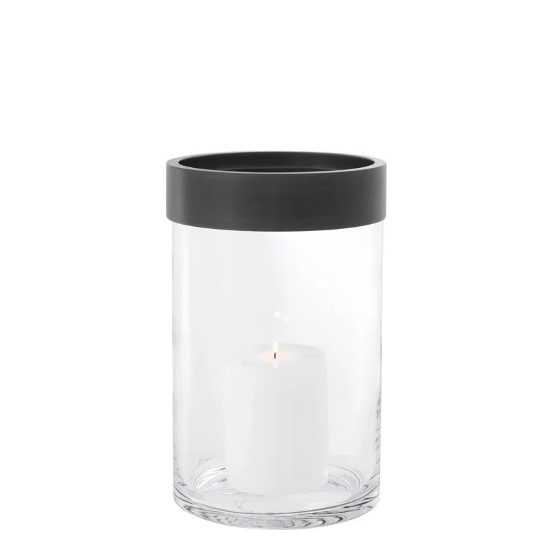 Vertex Bronze Rim Clear Glass Hurricane Candle Holder