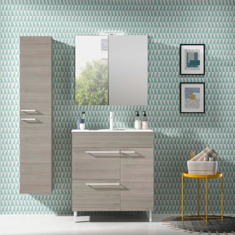 Elegance Sandy Grey 32" Freestanding Single Vanity with Integrated Sink