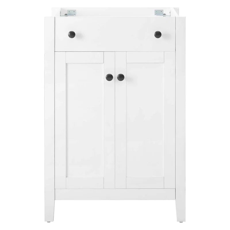 Nantucket White Wood and MDF Single Bathroom Vanity Cabinet