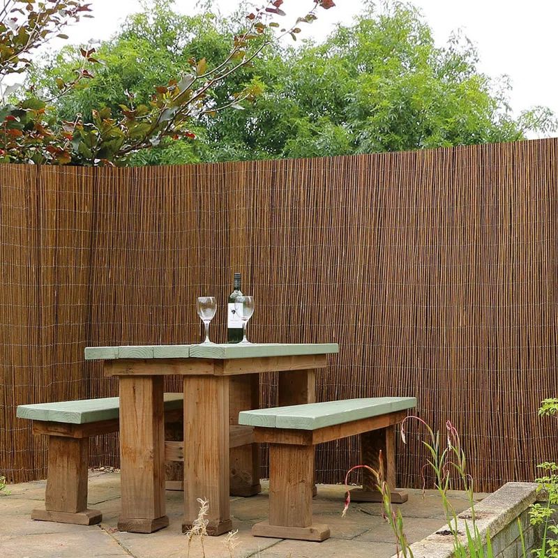 Natural Brown Willow Wood 6 ft. x 8 ft. Privacy Fence Panel