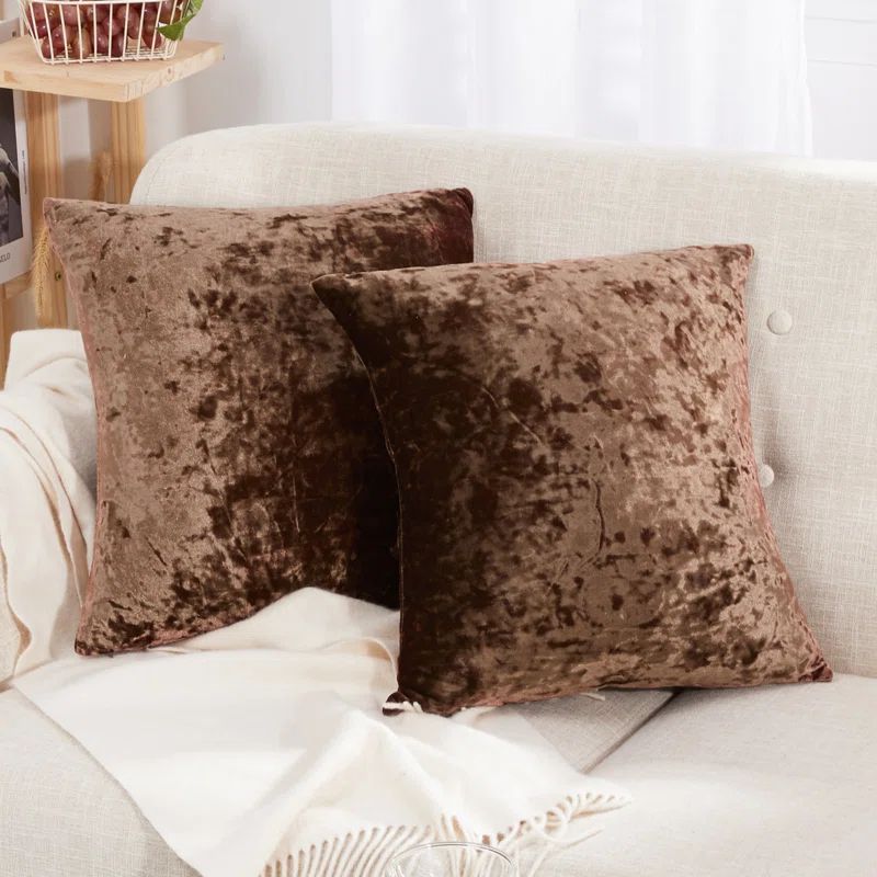 Chocolate Velvet Reversible 20" x 20" Pillow Covers
