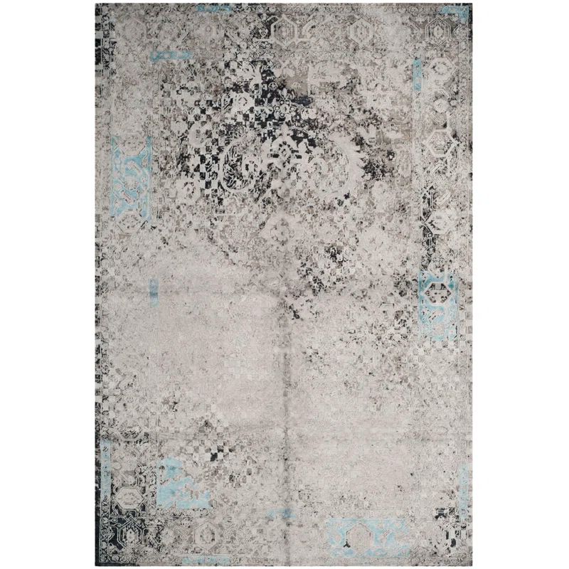 Centennial Light Blue Hand-Knotted Wool and Silk Rug
