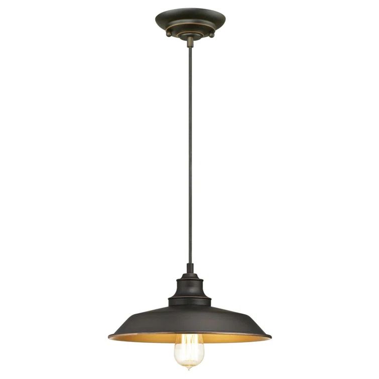 Oil-Rubbed Bronze Globe Pendant Light with Adjustable Height