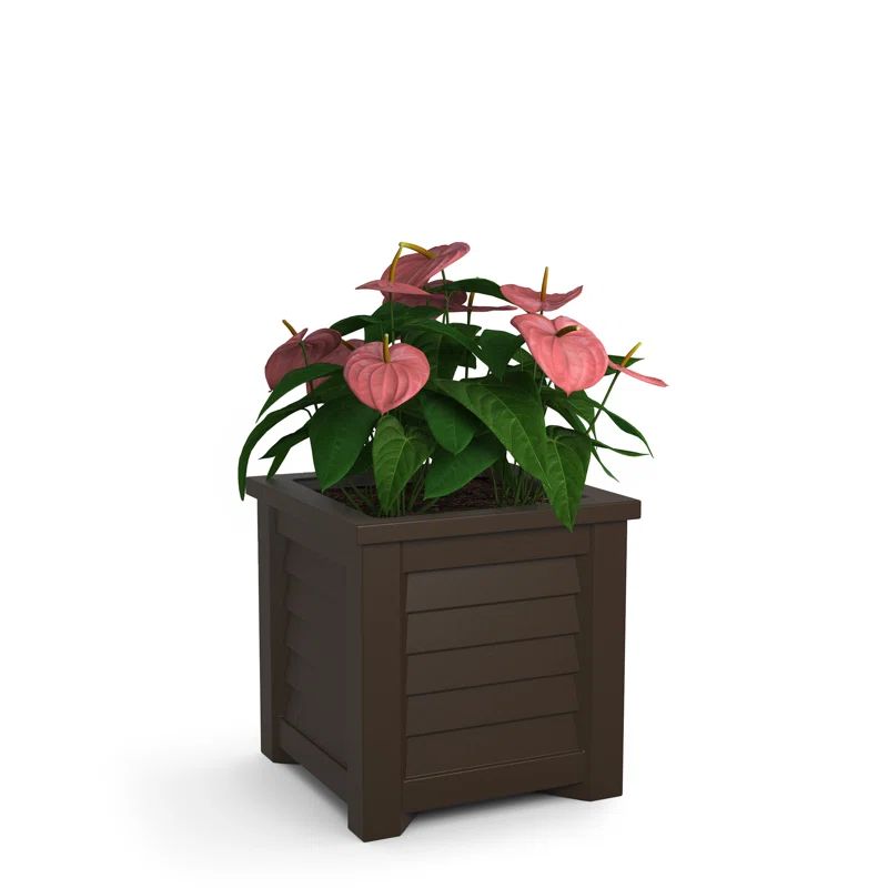 Espresso Square Resin Self-Watering Planter with Sub-Irrigation