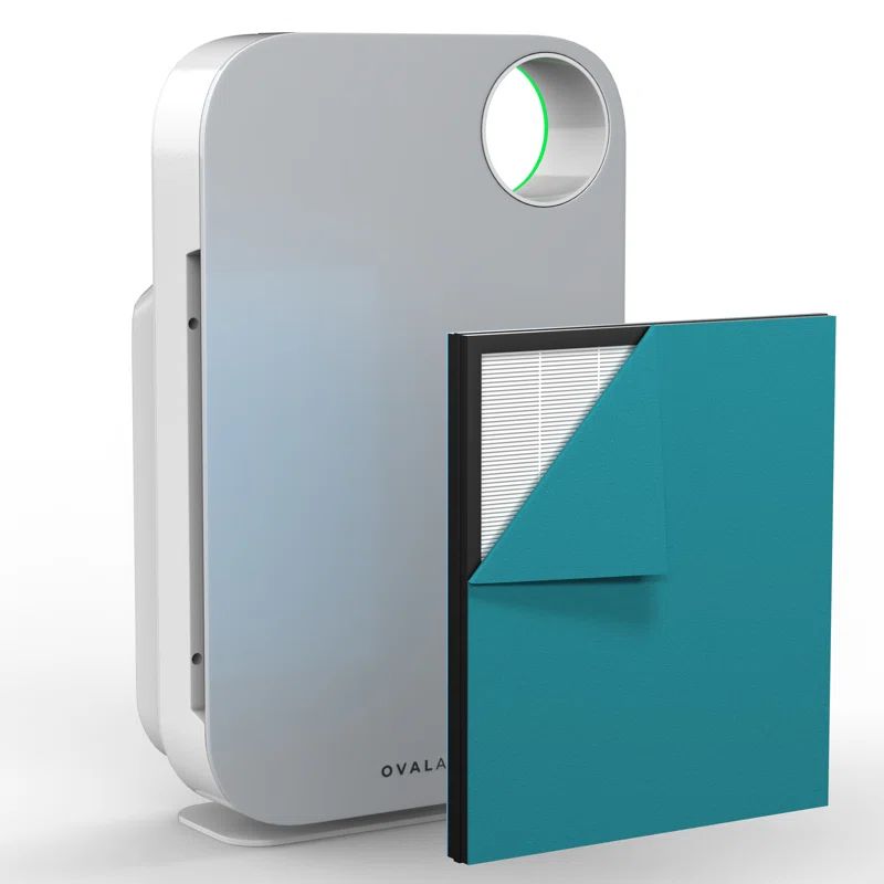 Silver Slim Modern HEPA Air Purifier with Changeable Covers