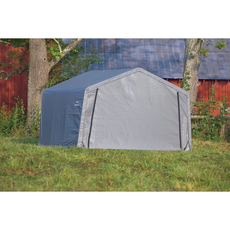 12' x 12' Gray Portable Steel Frame Shed