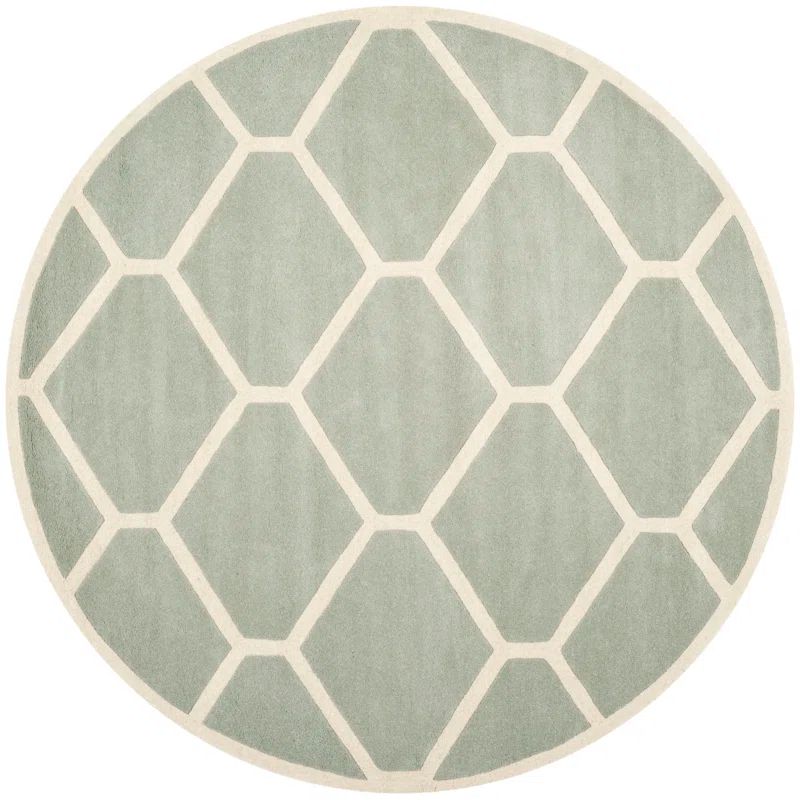 Chatham Hand-Tufted Wool Round Rug in Grey