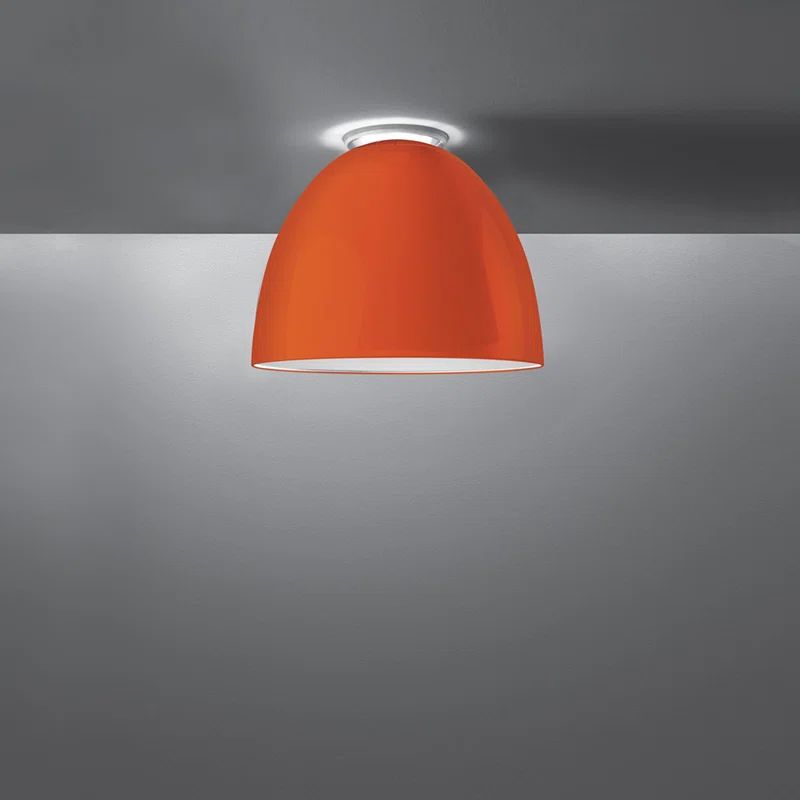 Gloss Orange Aluminum Bell-Shaped Indoor/Outdoor Ceiling Light