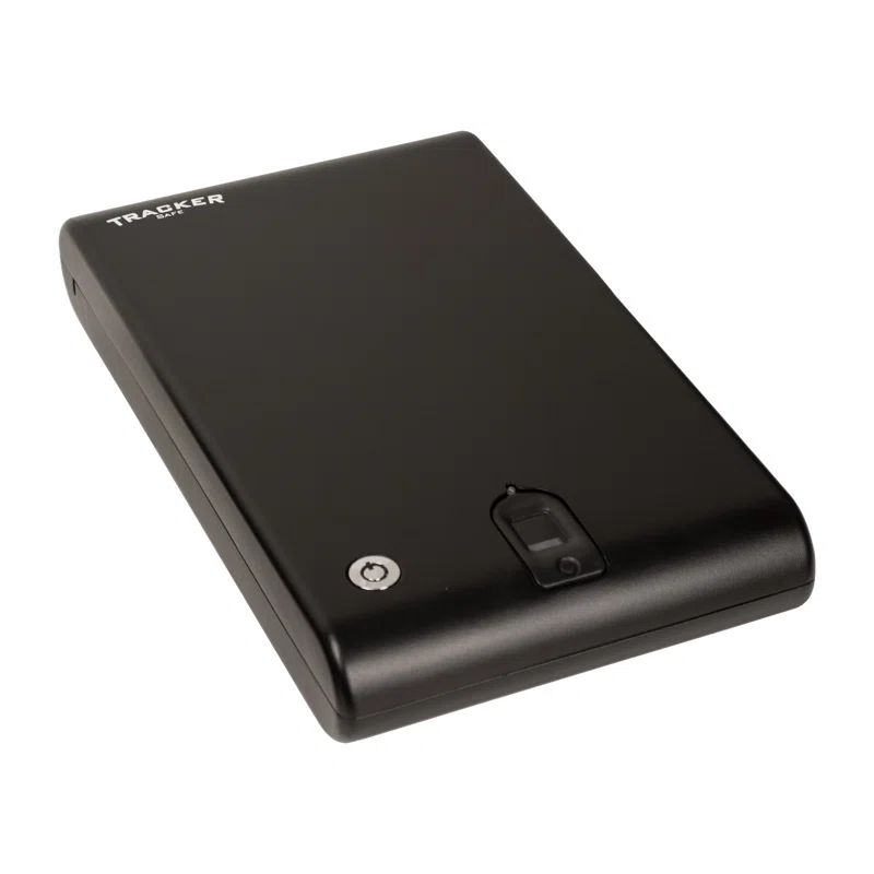 Compact Black Powder-Coated Biometric Pistol Safe