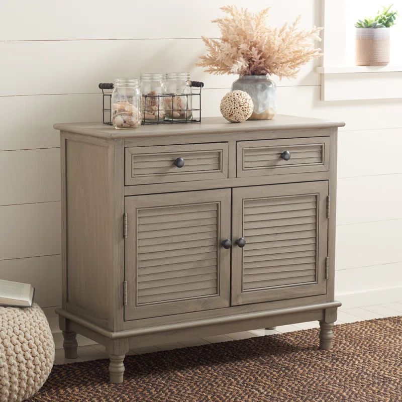 Greige 2-Drawer 2-Door Turned Leg Sideboard