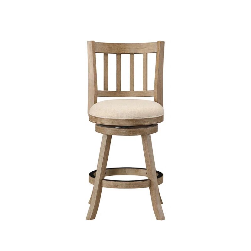 Ivory Swivel Adjustable Wood and Metal Counter Stool