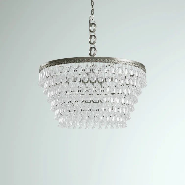 Nordic Ice 6-Light Antique Silver Chandelier with Royal Cut Clear Crystals