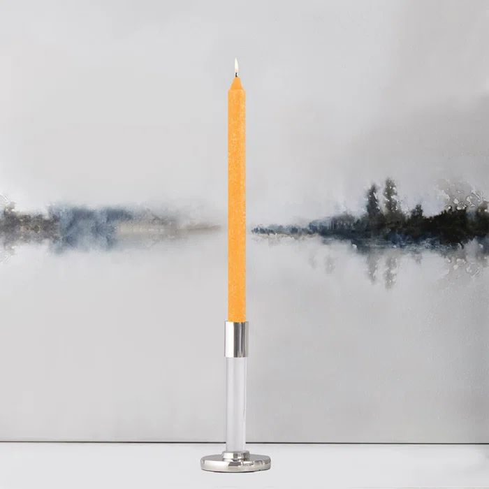 Butterscotch Beeswax Enhanced Unscented Taper Candles, 12-Inch Set