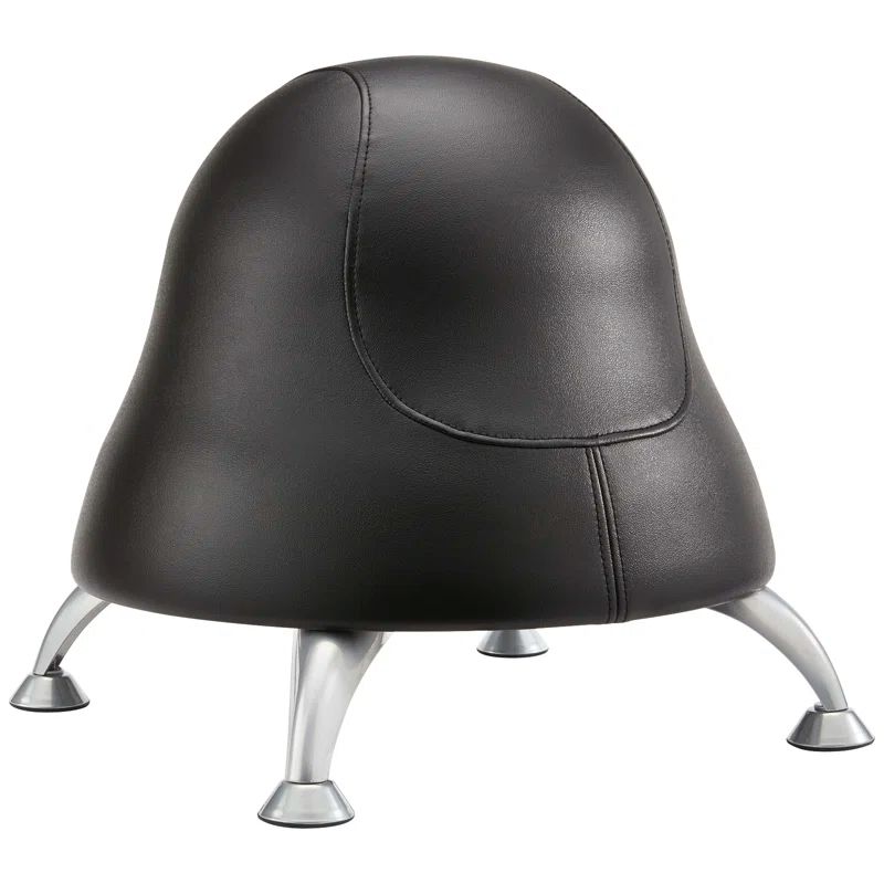 Black Vinyl Anti-Burst Ball Chair with Metal Legs
