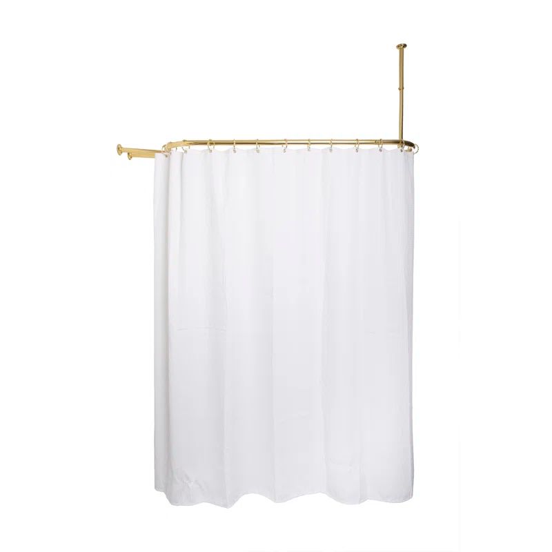 Gold Aluminum D-Shaped Ceiling Mounted Shower Rod