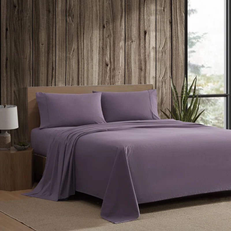 Queen Green Cotton Percale Deep Pocket Sheet Set