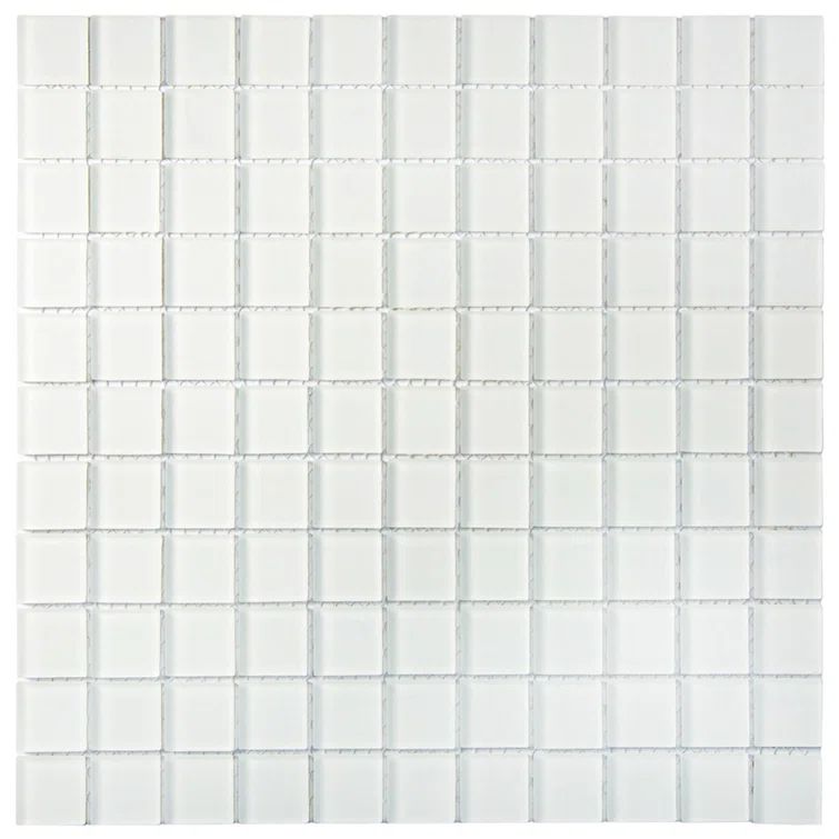 Ice White 1x1 Matte Glass Mosaic Tile Sheet