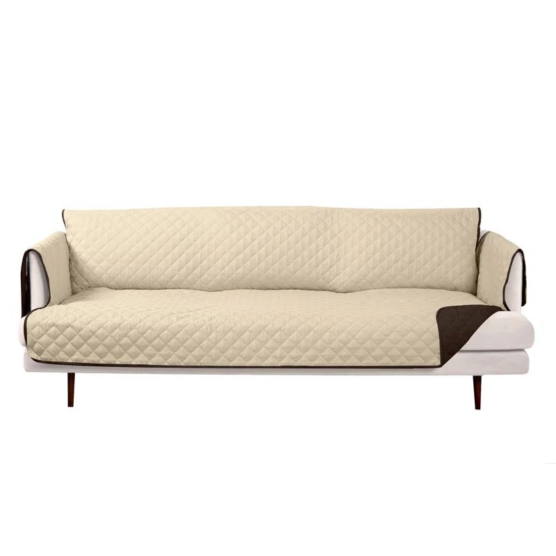 Extra Large Espresso and Clay Reversible Water-Resistant Sofa Cover