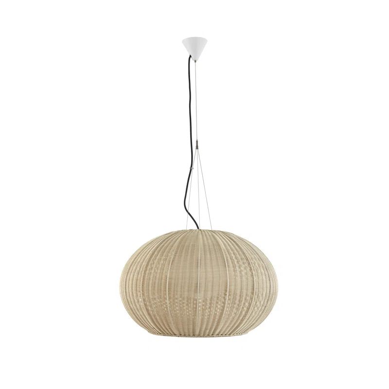Garota Hand-Woven Globe Pendant with Adjustable LED Lighting