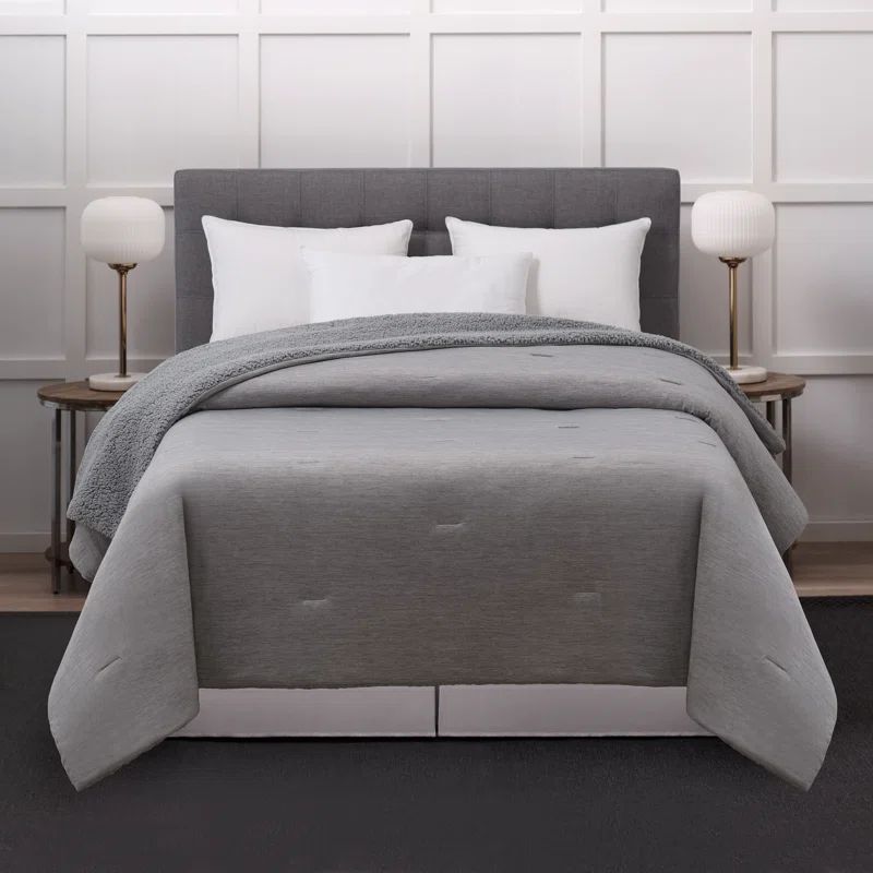 Twin Reversible Cooling Sherpa Knitted Blanket