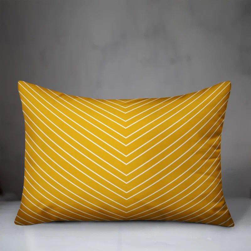 Yellow Chevron 14x20 Spun Polyester Decorative Pillow
