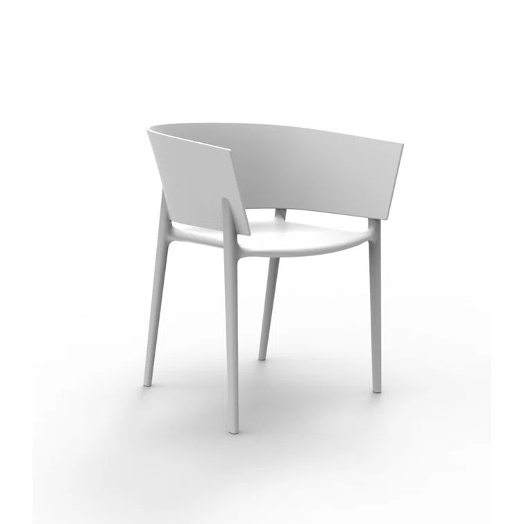 Red Matte Polypropylene Dining Armchair with Cushions