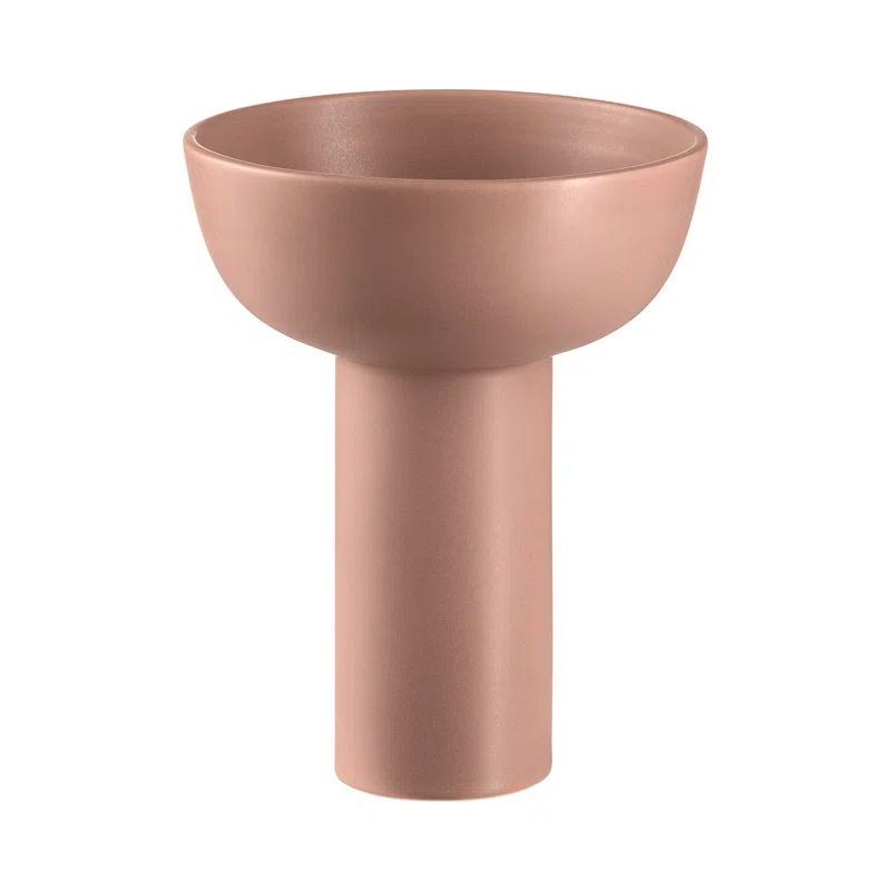 Terracotta Ceramic Ikebana Table Vase, 21 cm Height