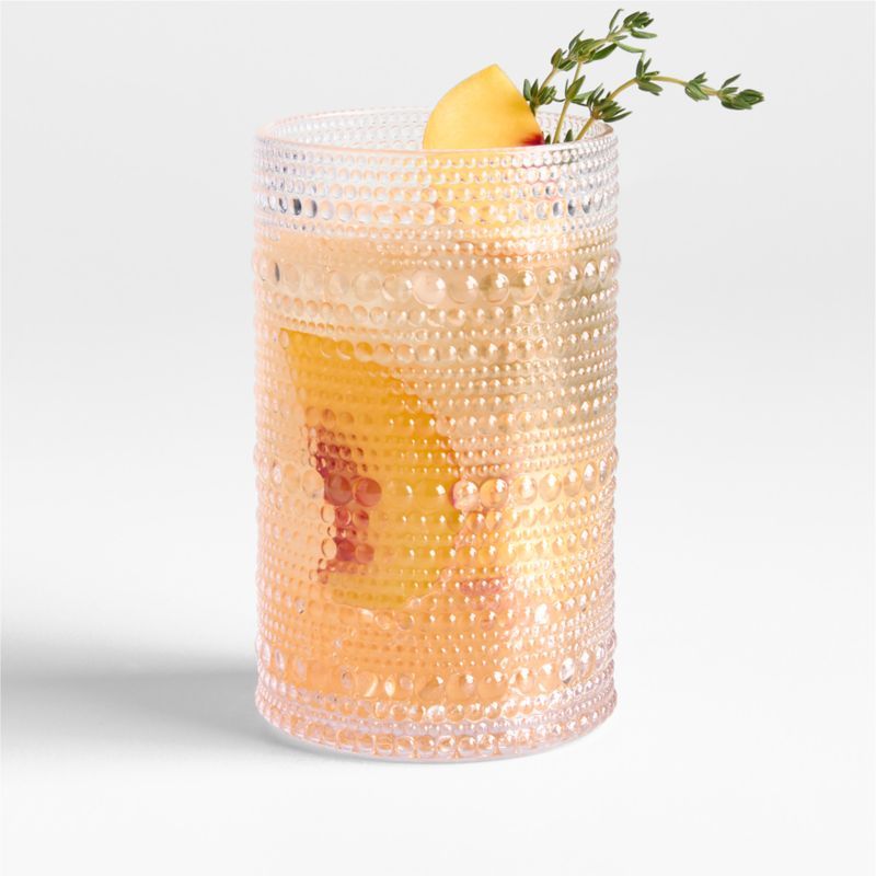 Clear Acrylic Beaded Outdoor Drinkware Set, 13 oz, Dishwasher Safe