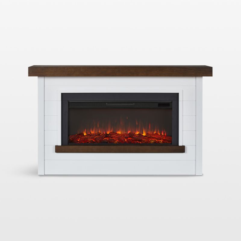 Bernice 67" White Electric Fireplace with Mantel