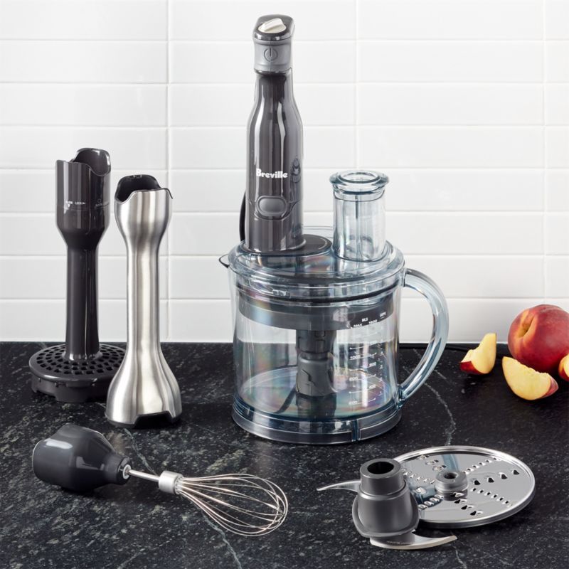 Breville 15-Speed Stainless Steel Hand Blender with Attachments