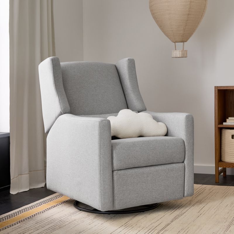 Eco-Weave Grey Performance Swivel Reclining Armchair with USB