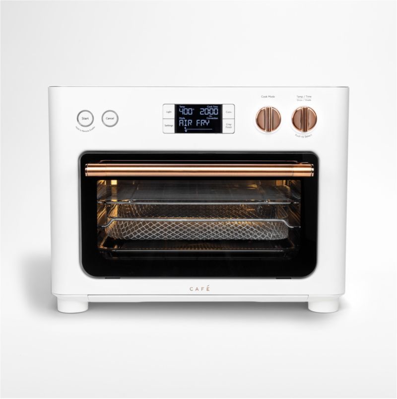 Café Matte White Air Fryer Toaster Oven with Copper Accents