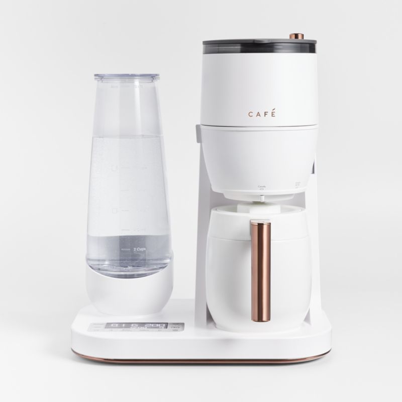 Matte White Smart Drip Coffee Maker with Thermal Carafe