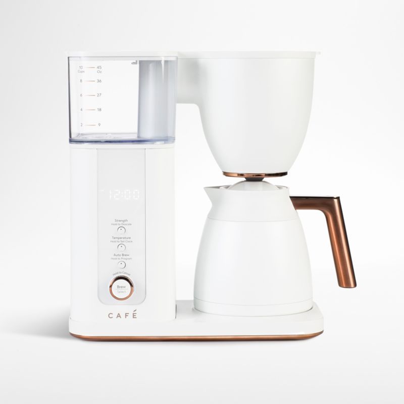 Matte White 10-Cup Smart Drip Coffee Maker with Thermal Carafe
