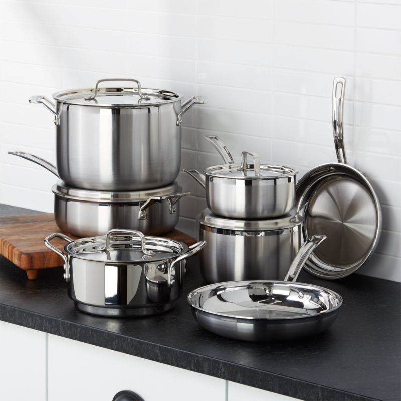 12-Piece Stainless Steel Cookware Set with Lids