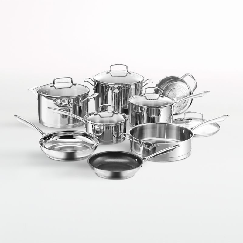 Professional 13-Piece Stainless Steel Cookware Set with Glass Lids