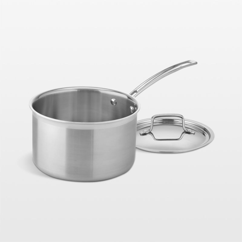 Stainless Steel 4-Quart Tri-Ply Saucepan with Cover