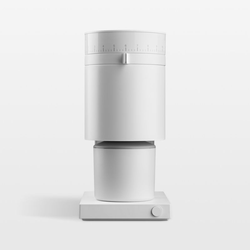 Matte White Stainless Steel Electric Burr Coffee Grinder