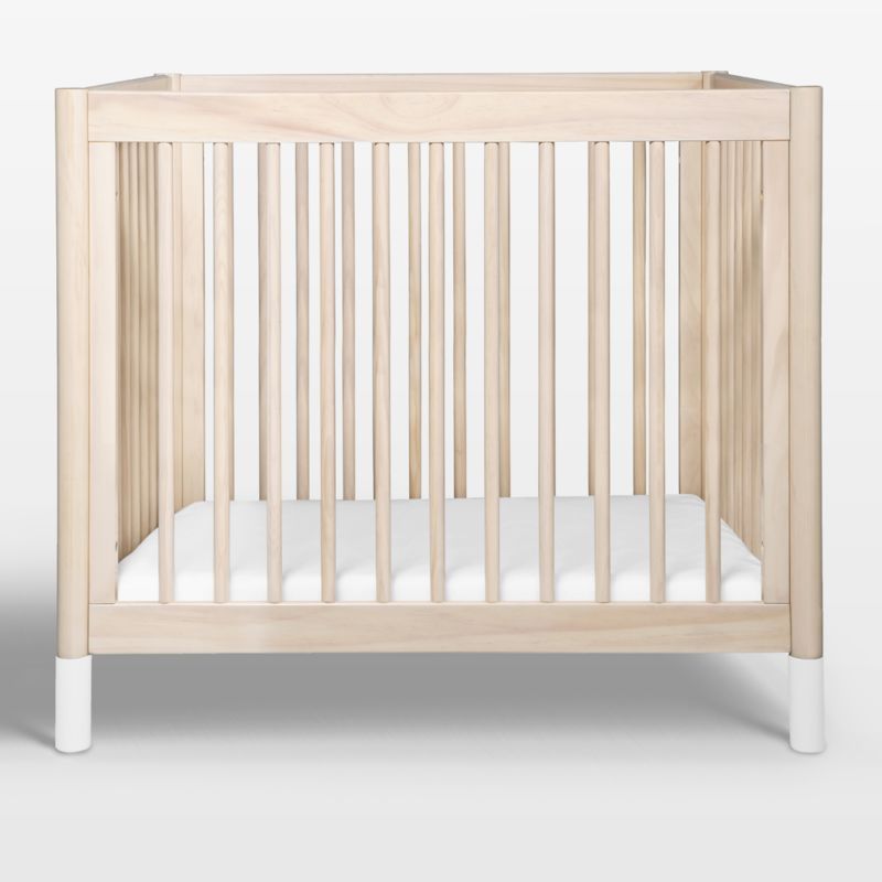 Washed Natural Pine 4-in-1 Convertible Mini Crib