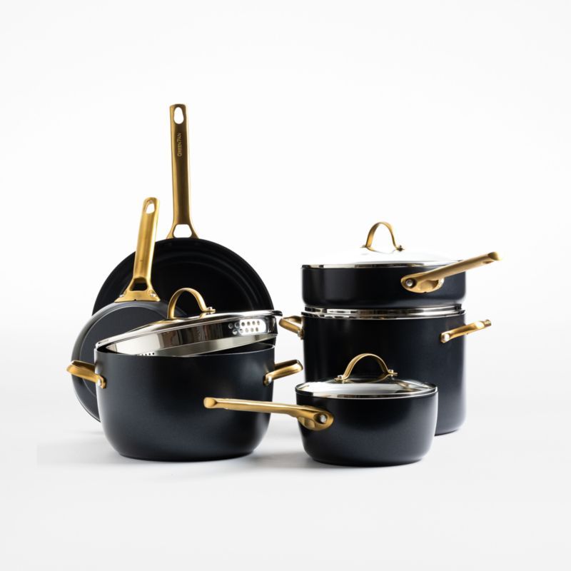 Black and Gold 10-Piece Nonstick Aluminum Cookware Set