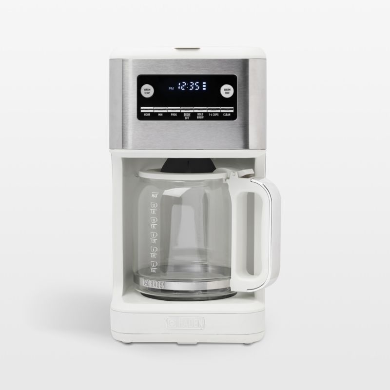 Ivory and Chrome 14-Cup Programmable Digital Coffee Maker