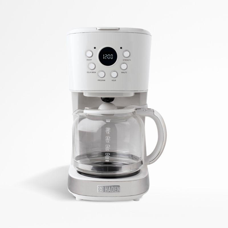 Ivory and Chrome 12-Cup Programmable Drip Coffee Maker