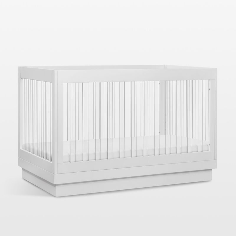 Harlow White Acrylic 3-in-1 Convertible Crib with Toddler Bed