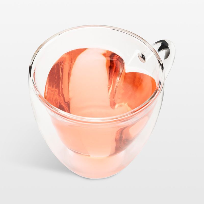 Kendall Clear Heart Shaped Double Walled Glass Tea Mug