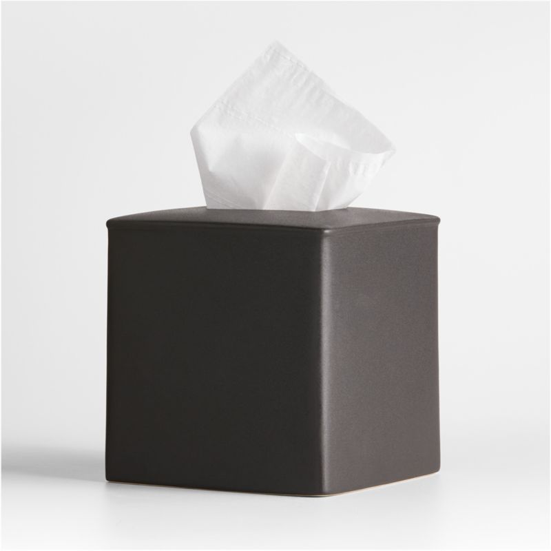 Modern Black Square ABS Plastic Tissue Box Cover