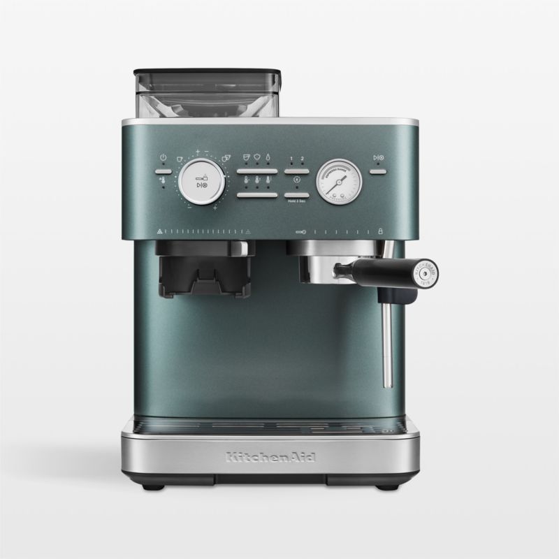 Juniper Green Semi-Automatic Espresso Machine with Burr Grinder