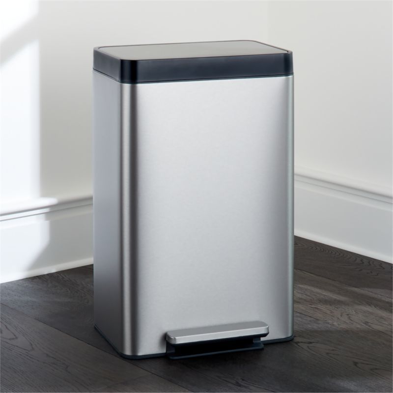 Stainless Steel Dual Compartment Kitchen Trash Can with Pedal