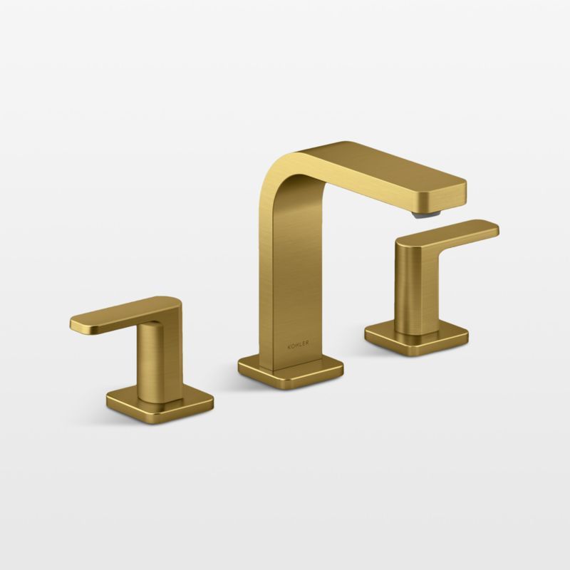 Vibrant Brushed Moderne Brass Widespread Bathroom Faucet