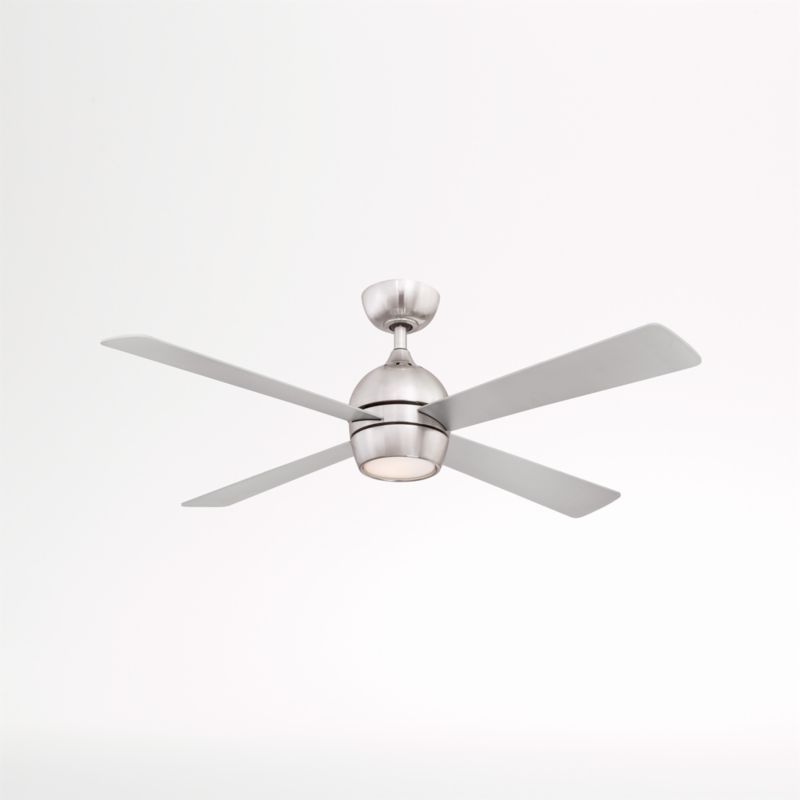 Kwad 52" Smart Ceiling Fan with LED Light and Remote, Brushed Nickel