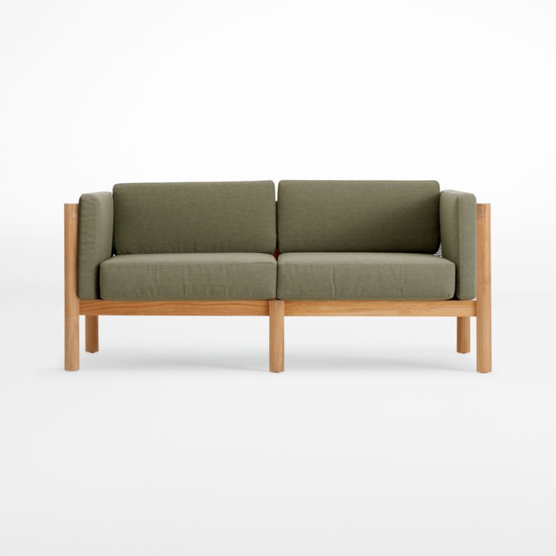 Heritage Leaf Sunbrella Cushion Teak Outdoor Sectional Sofa